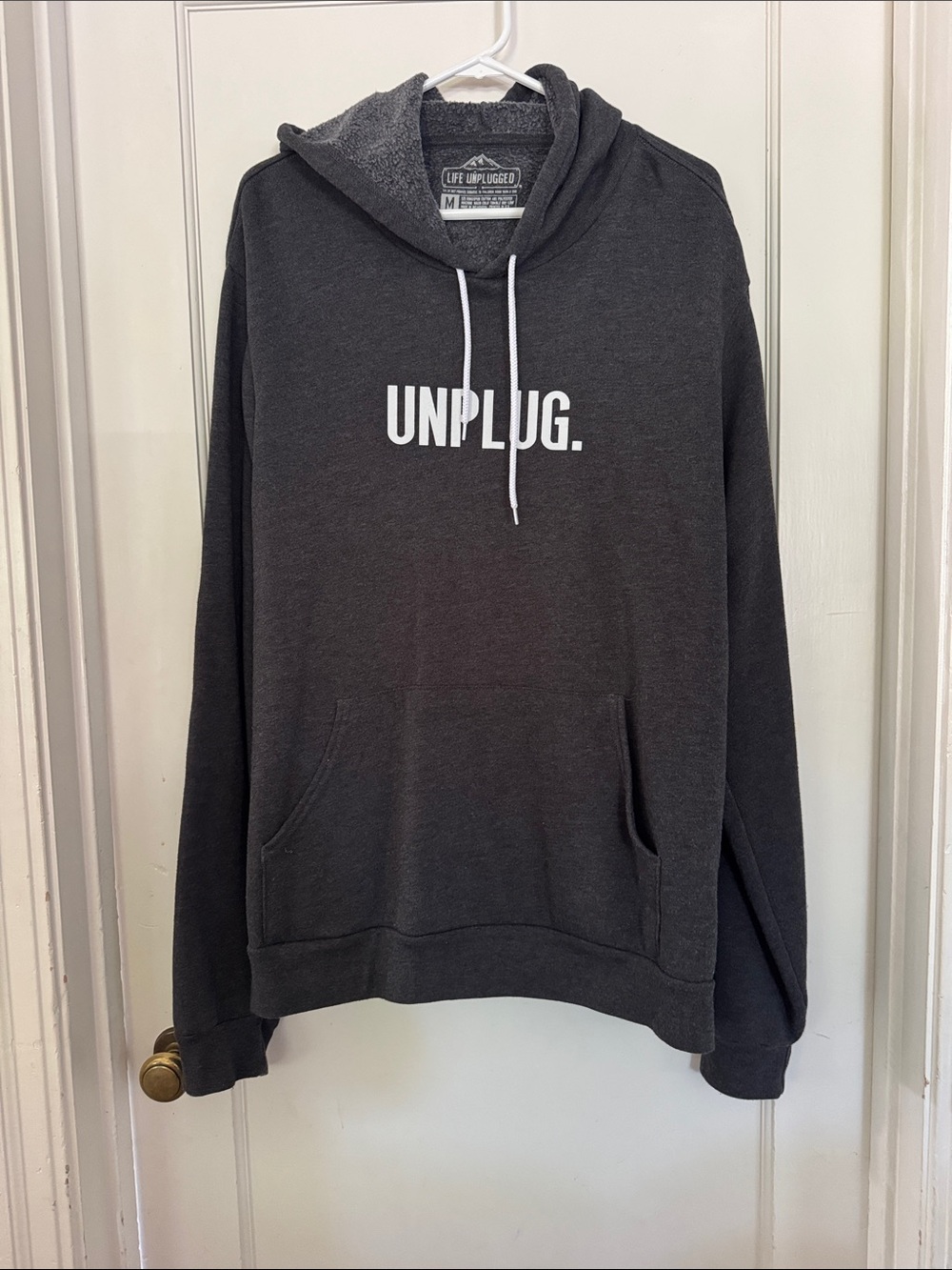 UNPLUG. Charcoal Hooded Pullover Sweatshirt